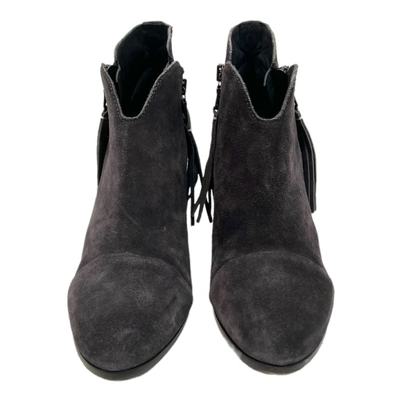 Rag & Bone Margot Gray Suede Tassel Heeled Booties - Picture 2 of 12